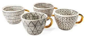 Black & White Geometric Design Mug, Assorted Styles 8.4oz