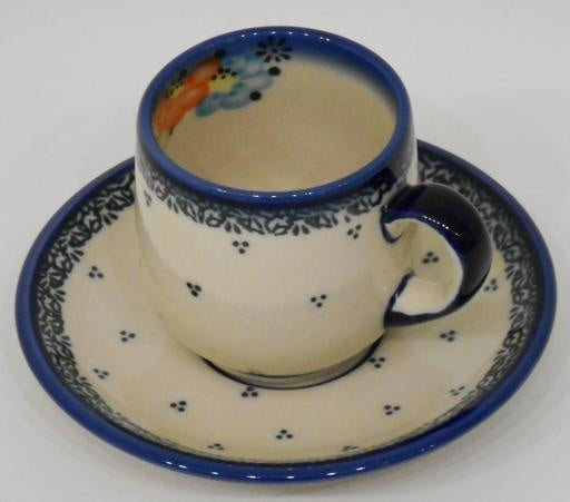 Espresso Cup & Saucer, Blue Dot Clusters