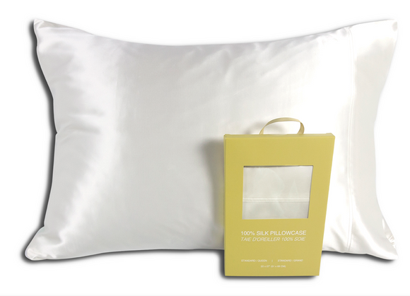 Fairmile Silk Pillowcase, White - King