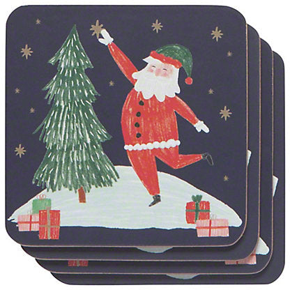 Must Be Santa Cork-Backed Coasters, Set of 4