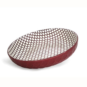 BIA Textured Shallow Bowls, 8" Red