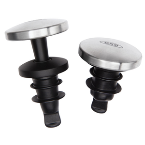 OXO Expandable Wine Stoppers, Silicone/SS, Set/2