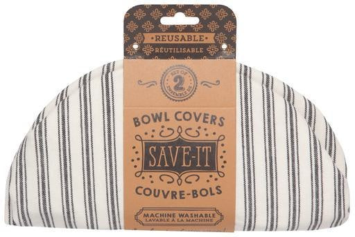 Now Designs Save-It Bowl Cover Set, 2pc Ticking Stripe