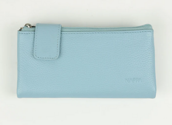 NAPPA Leather Ladies Wallet, Charlotte - Light Blue