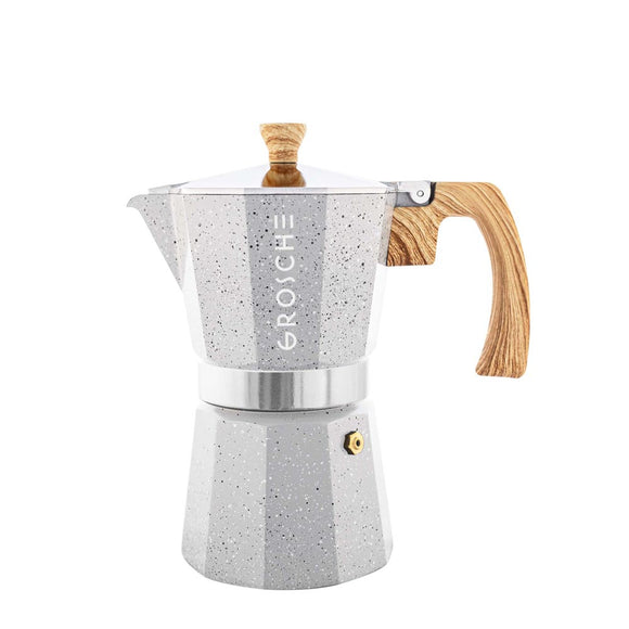 Grosche Milano Stovetop Espresso Maker, Fossil Grey 6 Cup
