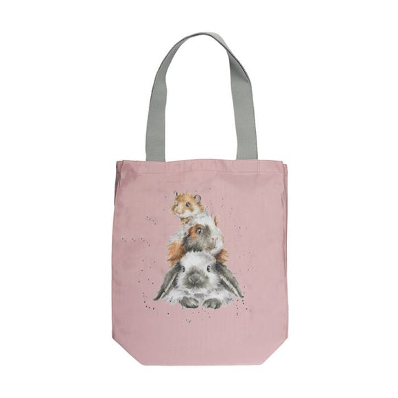 Wrendale Canvas Tote Bag, Piggy In The Middle 16x17