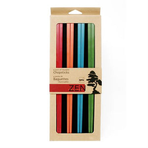 ZEN Reusable Chopsticks, 4 Pair Asst'd Colours