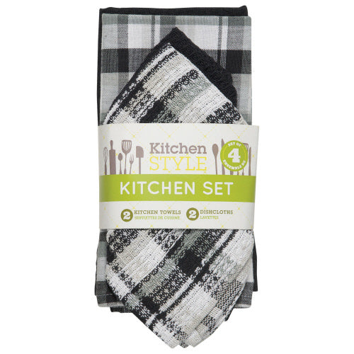 Kitchen Style Dishcloth Set, 2pc - Black
