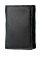 Rugged Earth Black Leather Fold-Over Wallet, Style 880034