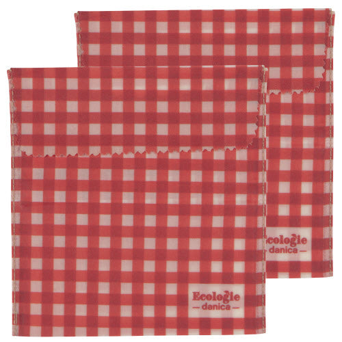 Ecologie Beeswax Sandwich Bags, Set of 2 - Gingham