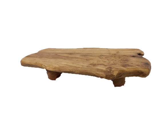 Greener Valley Hand-Crafted Wood Live-Edge Tray w/ Feet