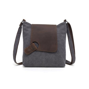 Tote Bag With Leather Trim, Grey