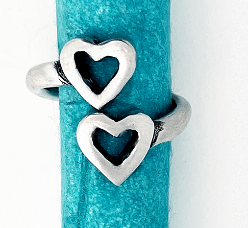 Basic Spirit Pewter Wrap Ring, Hearts (One Size Only)