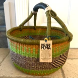 Big Blue Moma Round Basket, Large - Earthy Greens