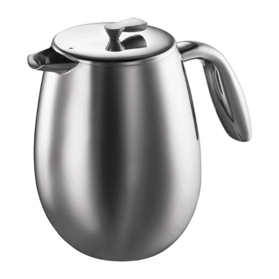 Bodum Columbia Stainless Steel Double Walled French Press, 12 Cup