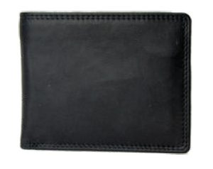 Rugged Earth Black Leather Billfold Wallet, Style 880008