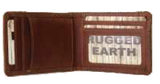 Rugged Earth Leather Fold-Over Wallet, Style 990036