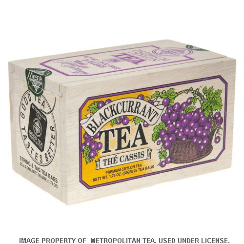 Wood Box, Black Currant Black Tea, 25 Teabags