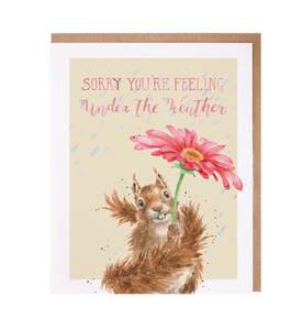 Wrendale Greeting Card, Under The Weather (Squirrel)