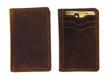 Rugged Earth Leather Credit Card Wallet, Style 990019