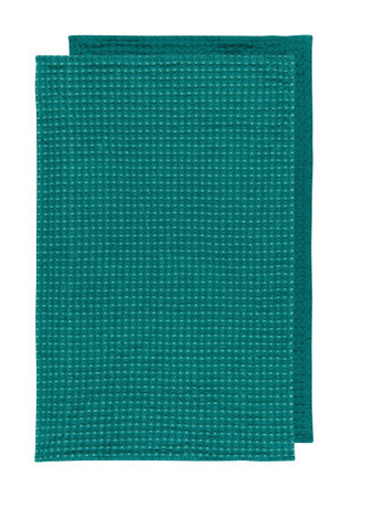 Now Designs Second Spin Waffle Dishtowel Set, 2pc Teal