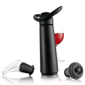 Vacu Vin Concerto Vacuum Wine Saver Pump with 3 Stoppers and 1 Pourer, Black