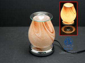 Touch Sensor Eggshell Glass Lamp, Beige Melting Lava