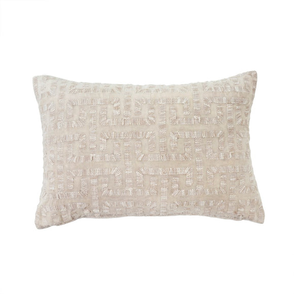 Indaba Liza Velvet Pillow, Ivory 16x24