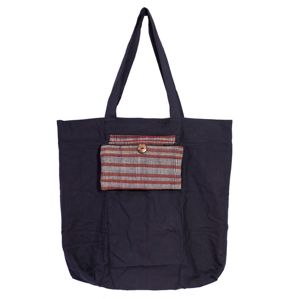 LWH Foldaable Re-usable Shopping Bag, Black
