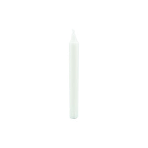 8" White Crown Stearin Wax Taper Candle, Individual