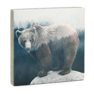 Forest Bear Art Block, 6.25x6.25x1.25"