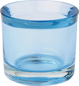 IHR Glass Cup Tea Light Holder, Azure