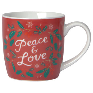 Peace & Love Porcelain Mug, 12oz