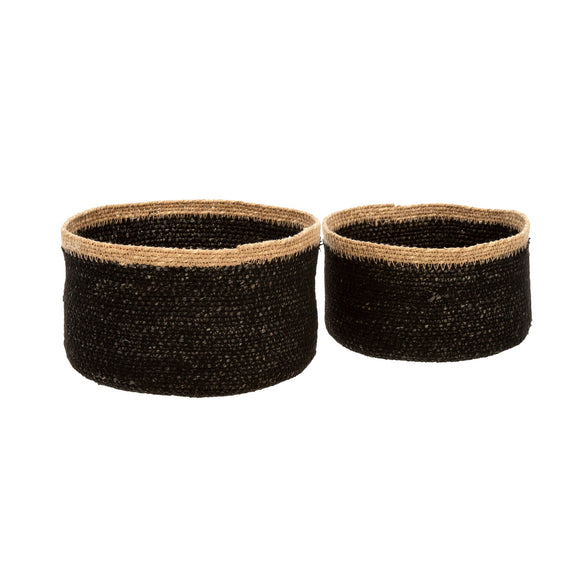 Pippa Seagrass Pot Set, 2pc Black