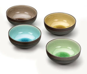 RSVP Japanese 'Crackle' Rice Bowls, 4.5" Assorted Colours