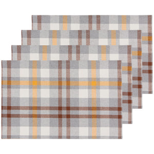 Now Designs Second Spin Plaid Maize Placemat Set, 4pc