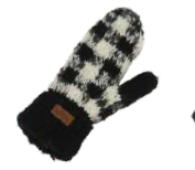 Rocky Mountain Outfitters Black/White Check Mittens, Style 1085