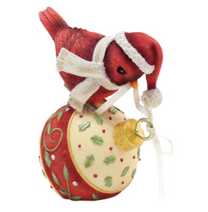 HRTCH Merry Tweetmas Figurine, 2.83"H (Bird on Ornament)