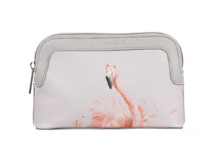 Wrendale Small Cosmetics Bag, Flamingo