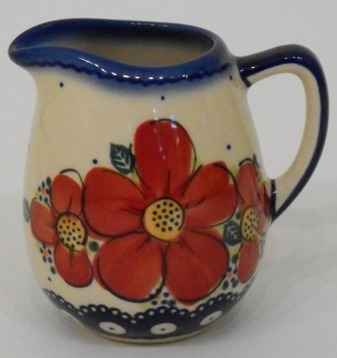 Creamer, 9cm, Red Flowers & Dots