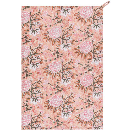 Danica Heirloom Block Print Tea Towel, Blossom