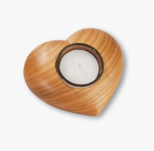 Euroliving Wooden Heart-Shaped Tealight Holder 11x9cm