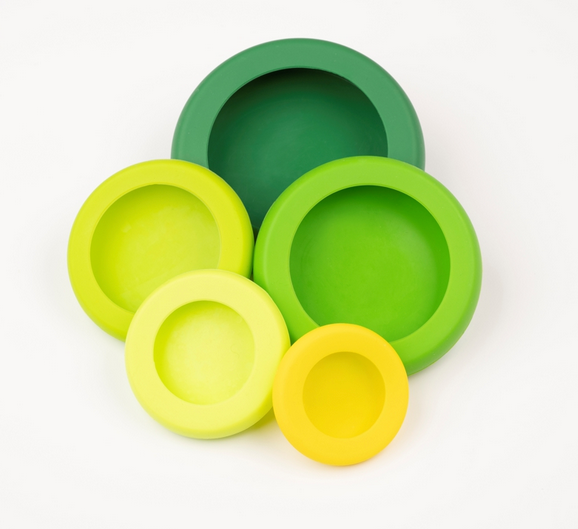 Food Huggers Silicone Multi-Size Set, 5pc - Greens