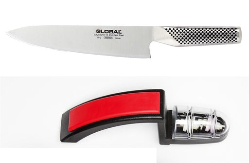 Global 2pc Set, G2 Knife & 220 Minosharp Water Sharpener