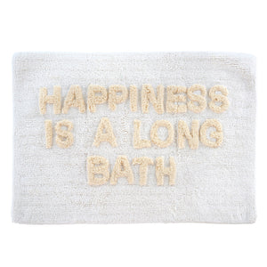 Indaba Bath Mat, 20x30" - "Happiness Is A Long Bath"