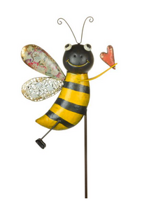 Bee with Heart Garden Stake, 43"