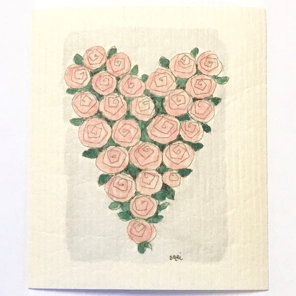 Roseheart Pink, Sari's Artwork - MORE JOY Swedish Cloth