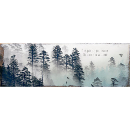 Cedar Mountain Timber Wall Art, Tiny - The Quieter You Become