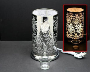 Touch Sensor Lamp - Silver Lotus w/Scented Oil Holder 9.5"