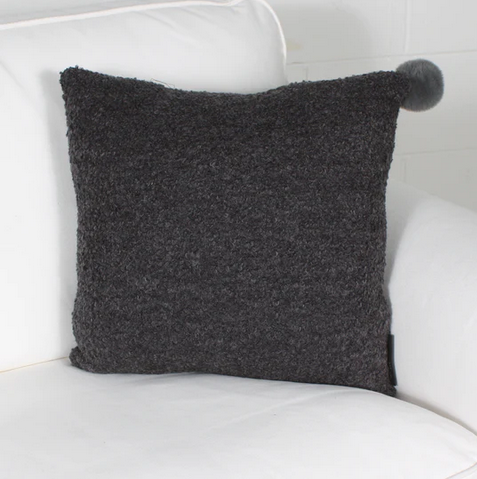 Marie Dooley Oscar Throw Pillow, Charcoal 18x18